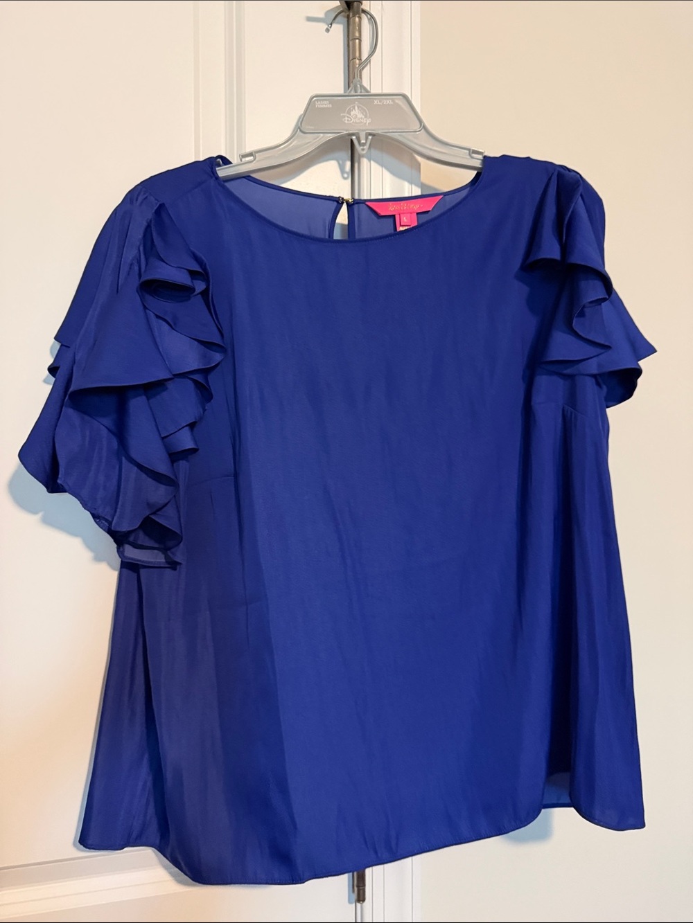 Lilly Pulitzer Royal Blue Ruffle Sleeve Blouse
